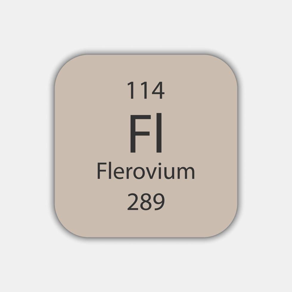 symbole flerovium. élément chimique du tableau périodique. illustration vectorielle. vecteur