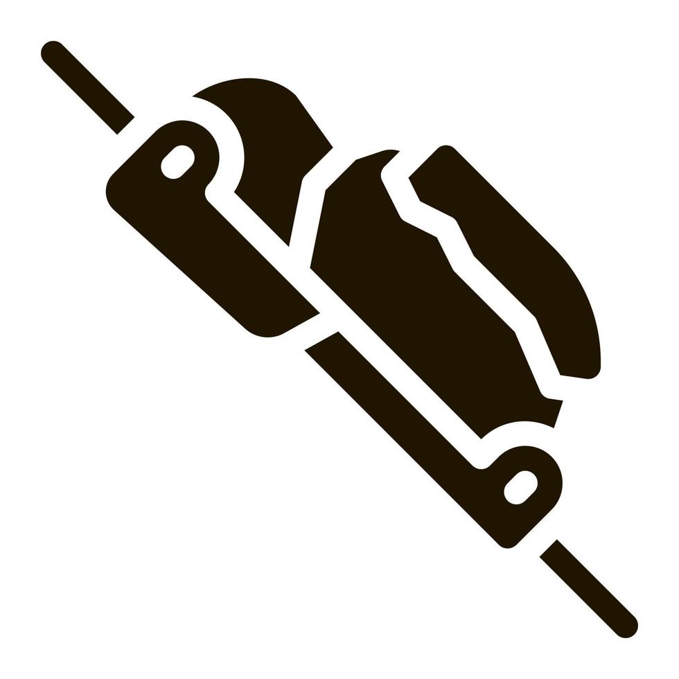 icône de glyphe d'outil de mécanisme de mouvement de corde d'alpinisme vecteur