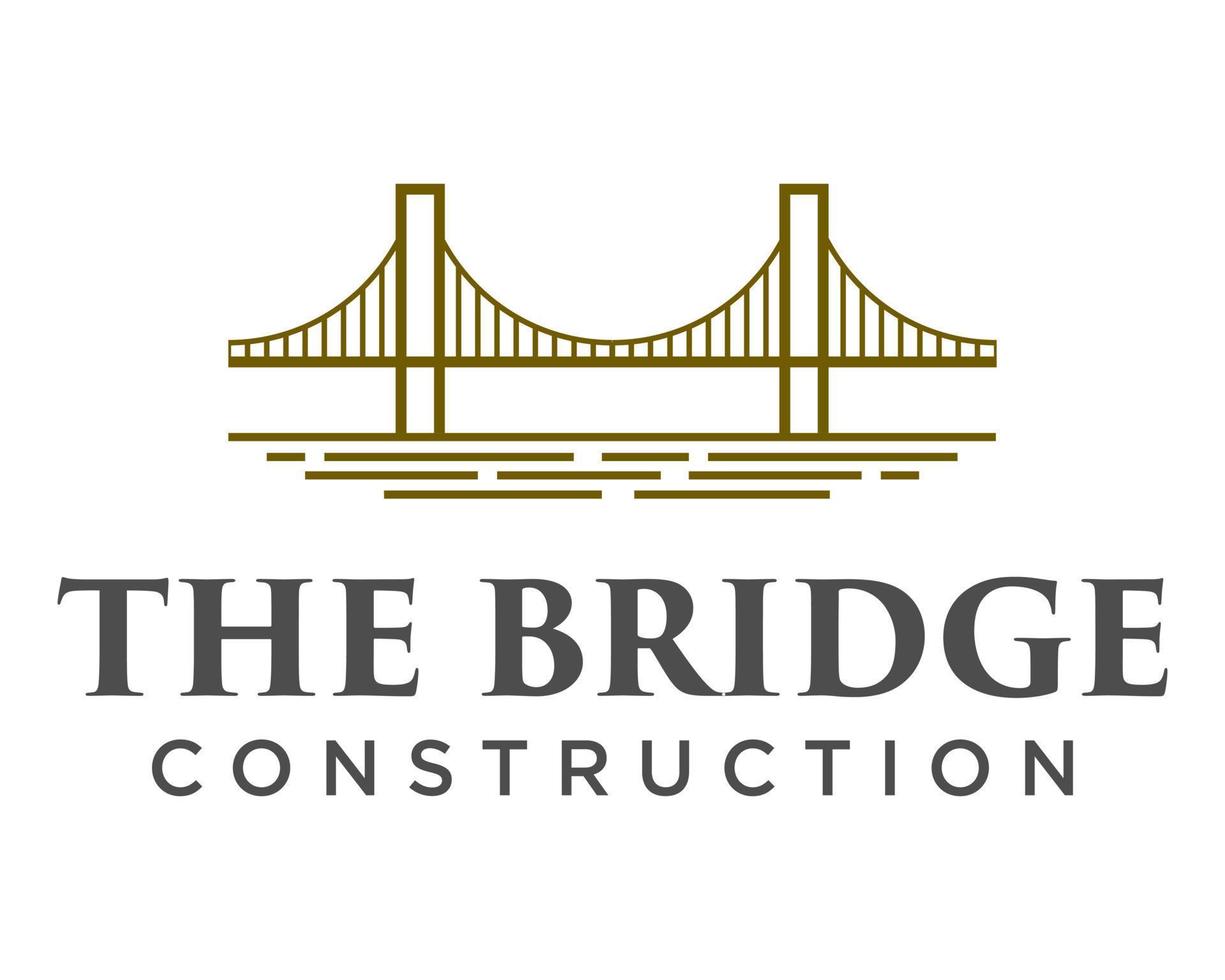 création de logo de construction de pont géométrique. vecteur