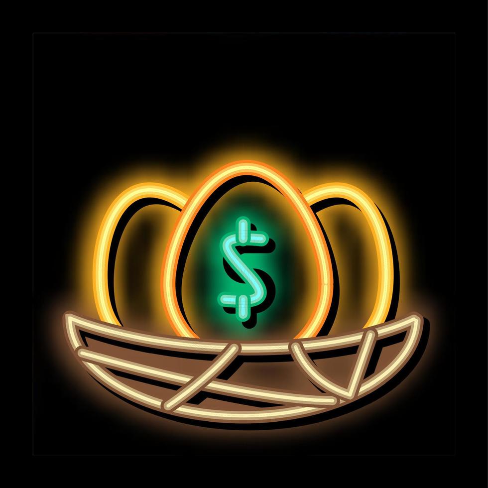 dollar mark oeufs néon lueur icône illustration vecteur