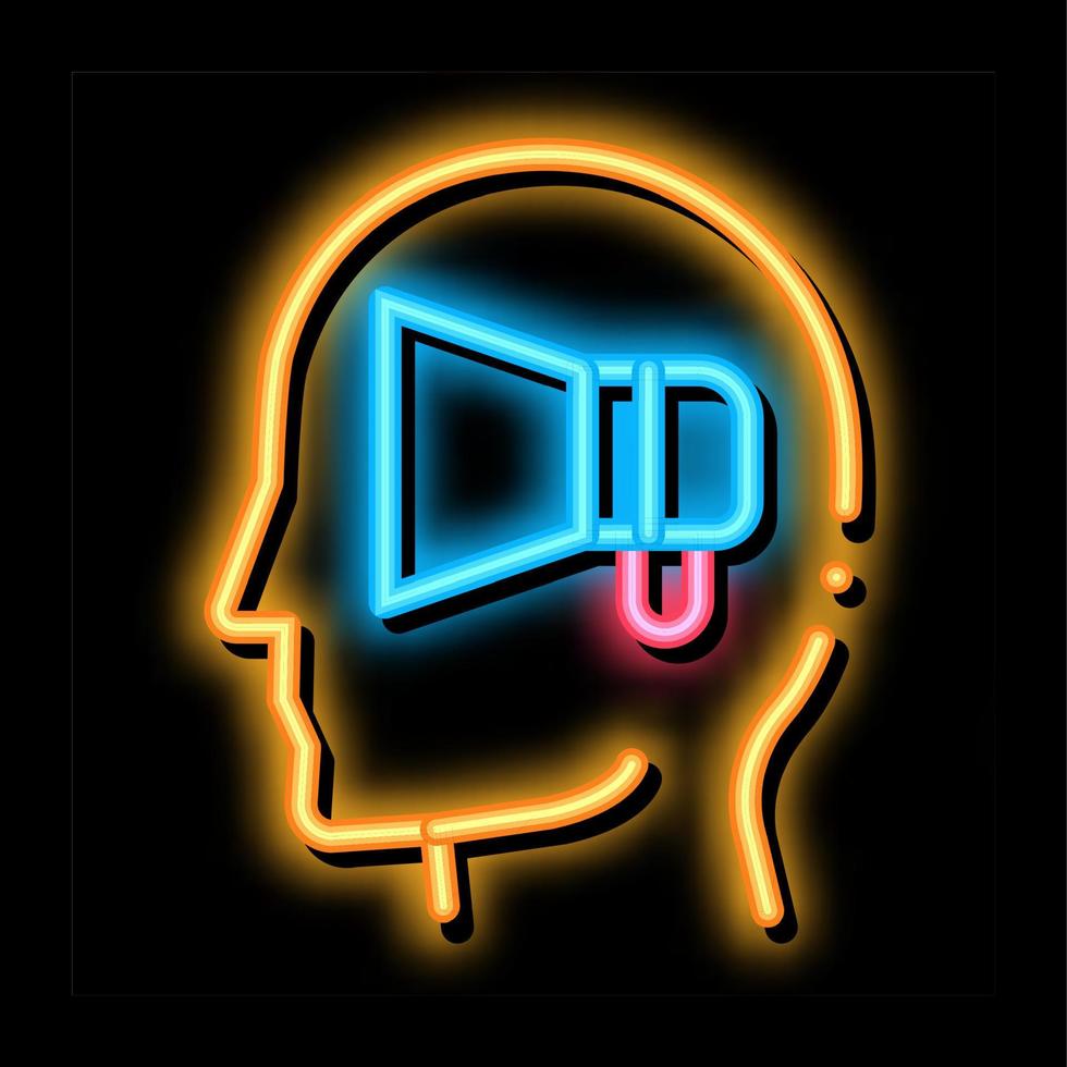 tête de haut-parleur illustration d'icône de lueur au néon vecteur