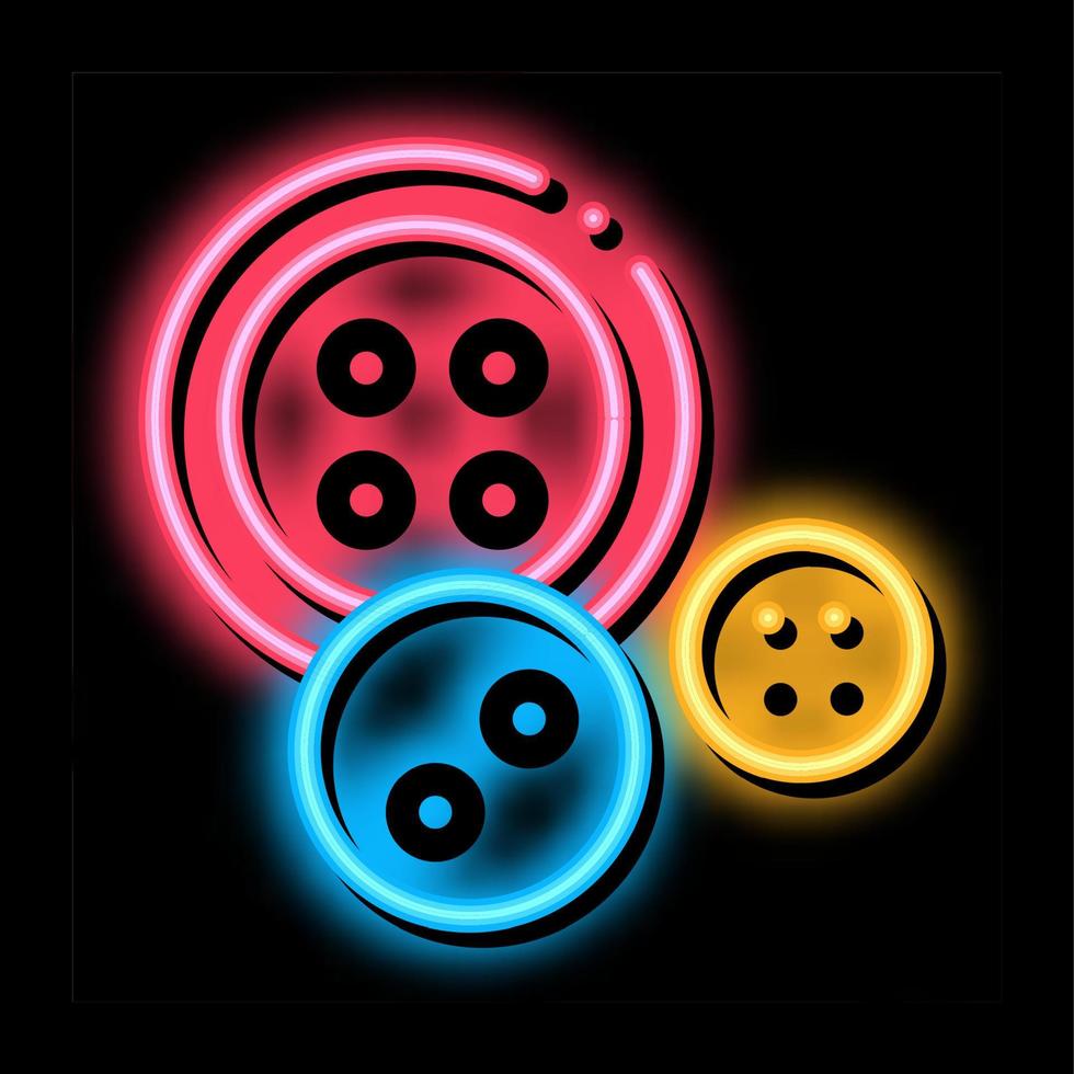 boutons de couture illustration d'icône de lueur au néon vecteur