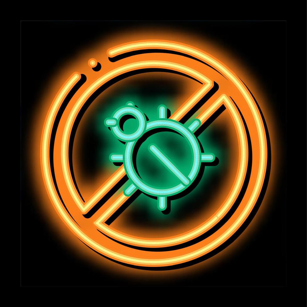 illustration de l'icône lueur au néon anti-insectes de matelas de lit vecteur
