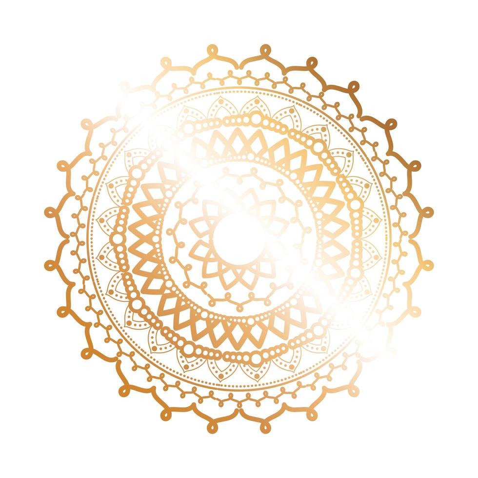 conception en forme de fleur d'or mandala vecteur