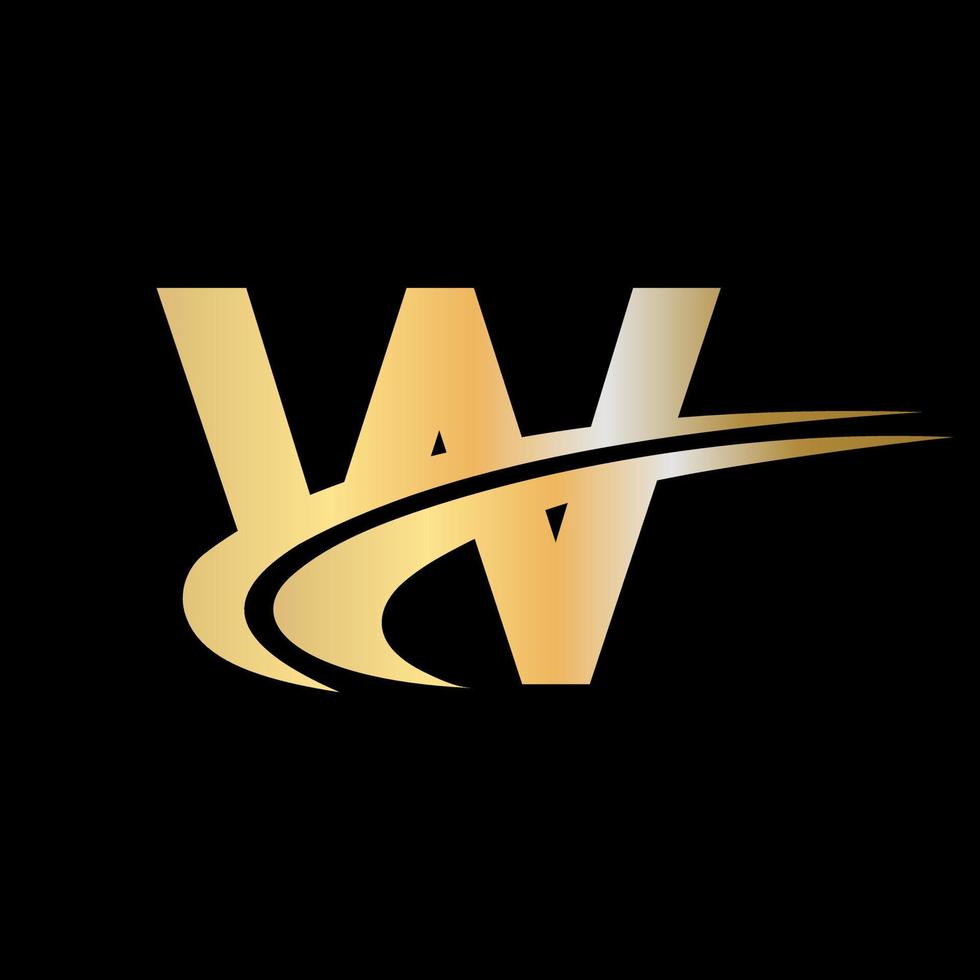 monogramme initial lettre w logo design vecteur avec concept de luxe