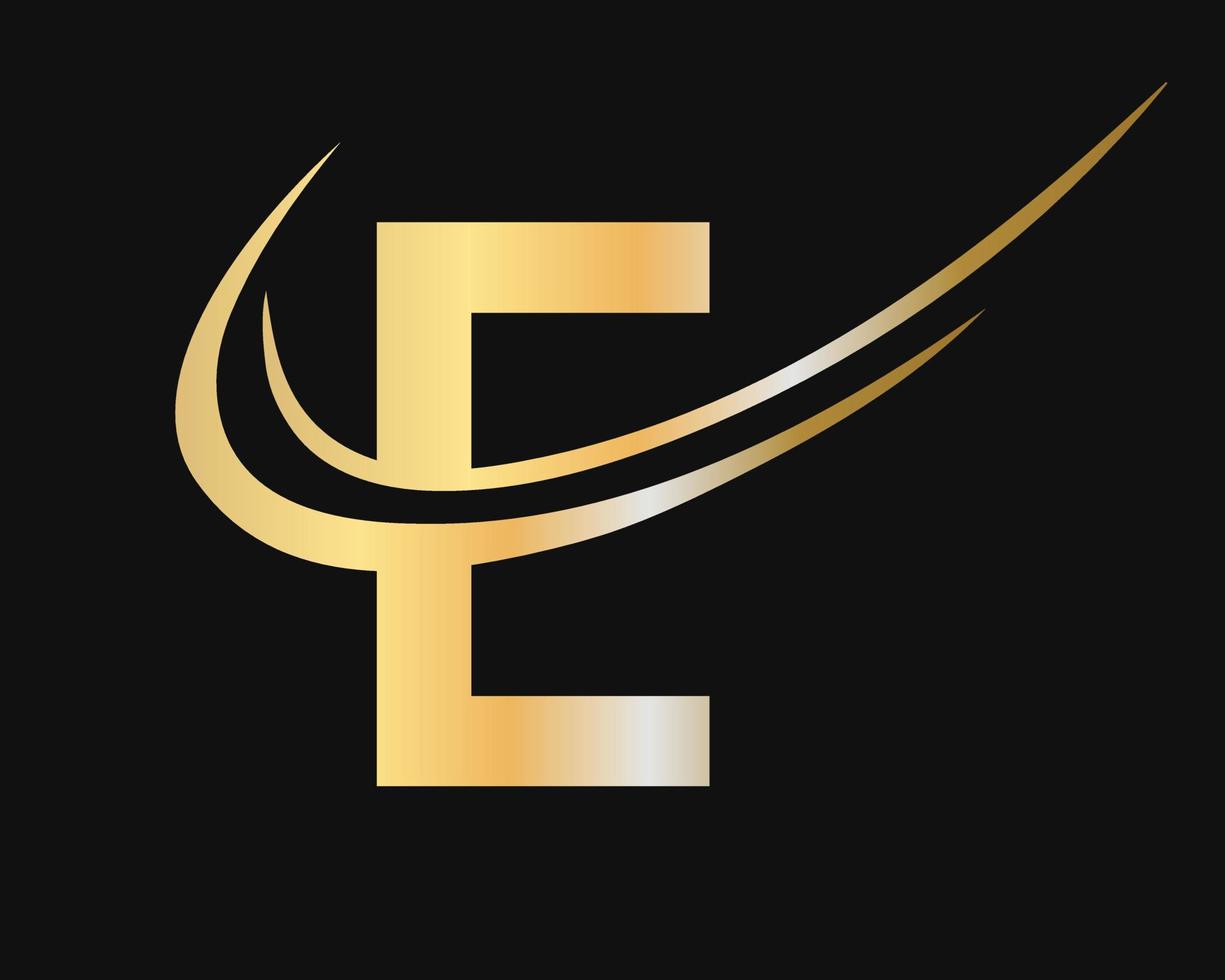 création de logo initial lettre e monogramme avec concept de luxe vecteur