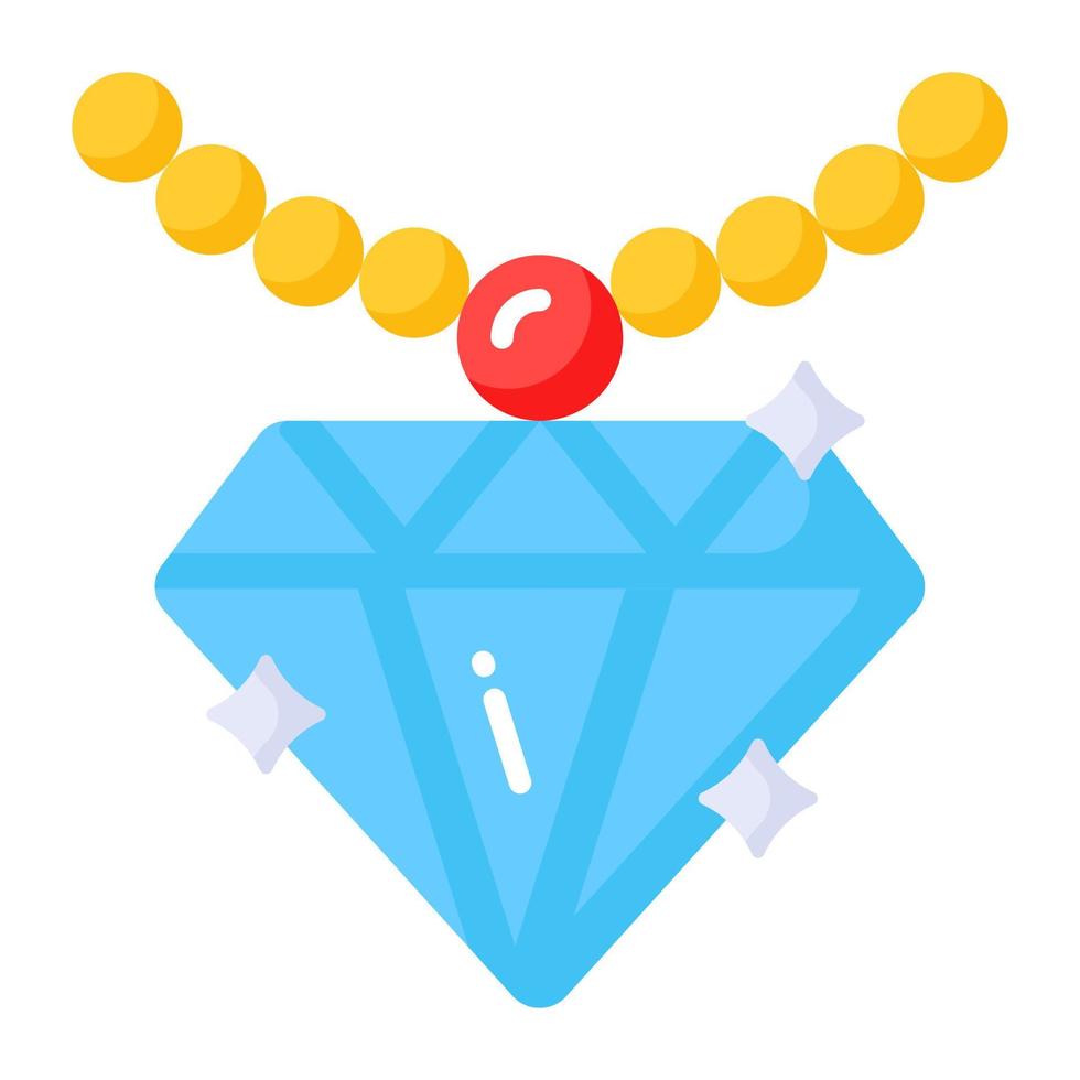 une icône de vecteur de collier de diamants dans un style moderne et branché