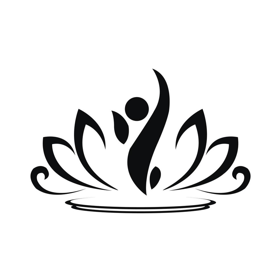 printlotus fleur vecteur logo icône spirituel simple isolé silhouette symbole signe