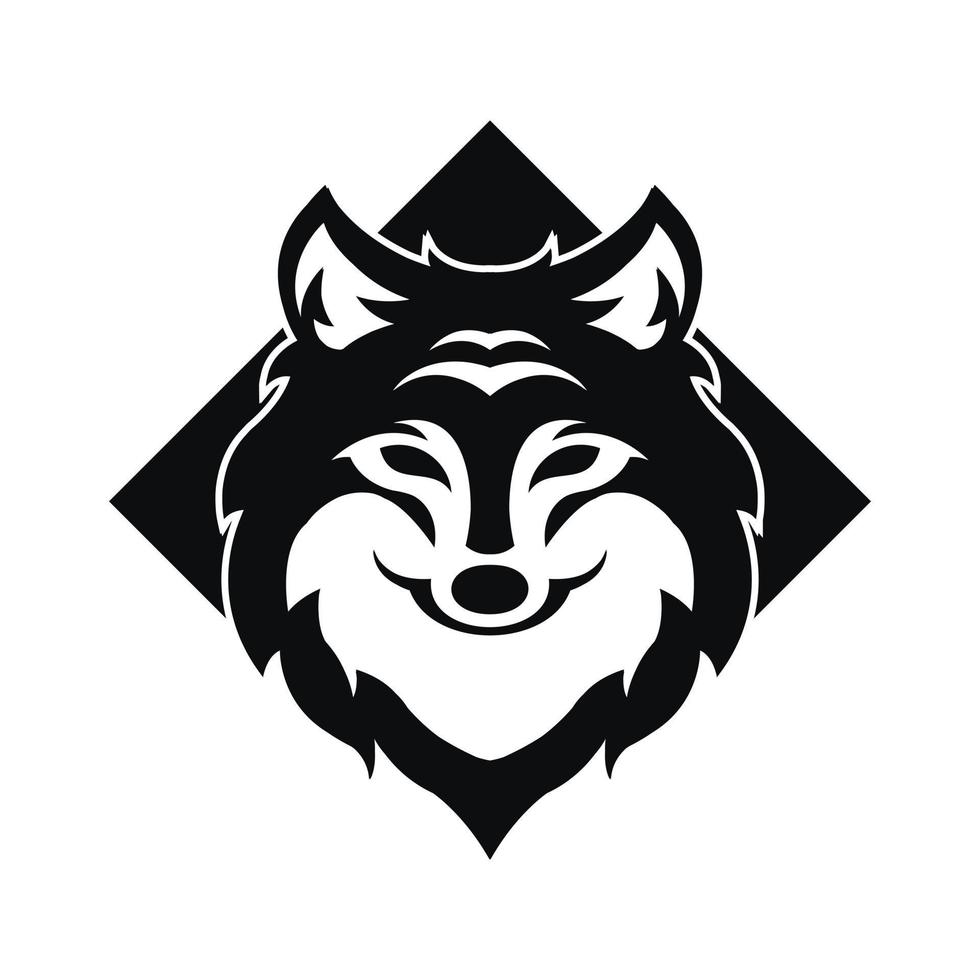 tête de loup logo noir icône design illustration vectorielle vecteur