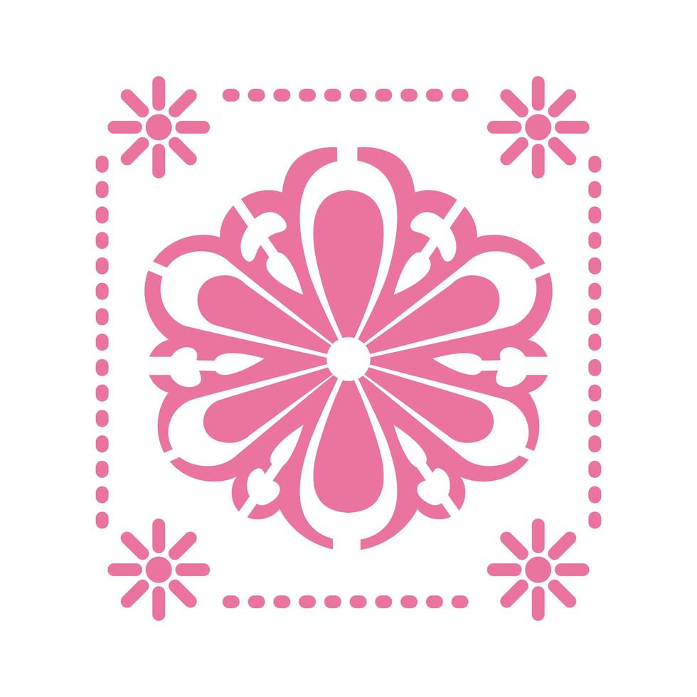 Icône de tournesol rose mexicain sur fond blanc vecteur