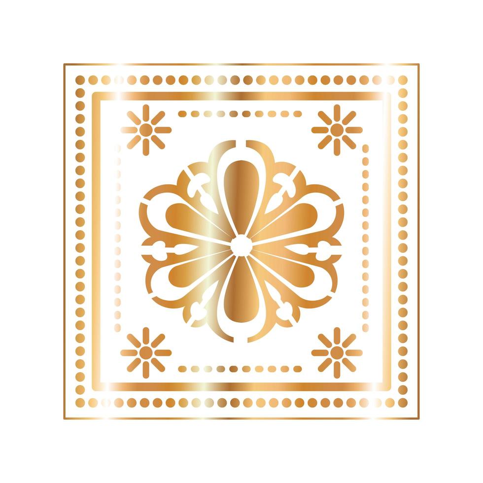 icône mexicaine d'un tournesol avec une couleur dorée vecteur