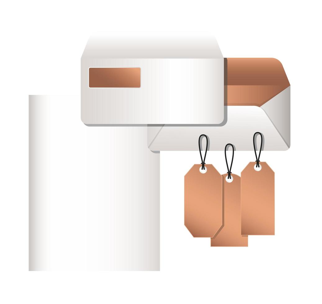 conception d'enveloppes et d'étiquettes de maquette isolées vecteur