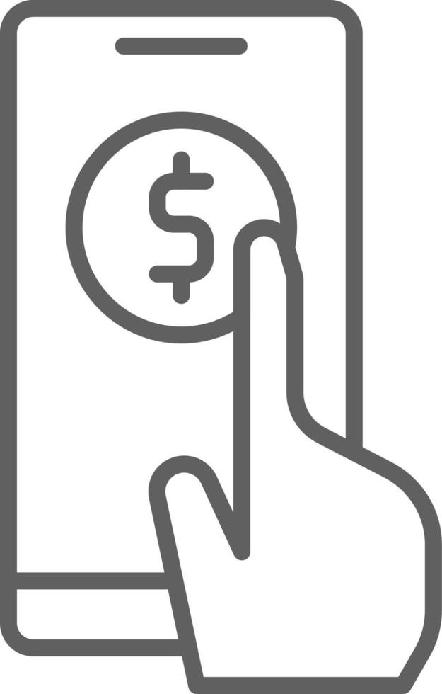 icône de démarrage fintech de paiement numérique avec style de contour noir vecteur