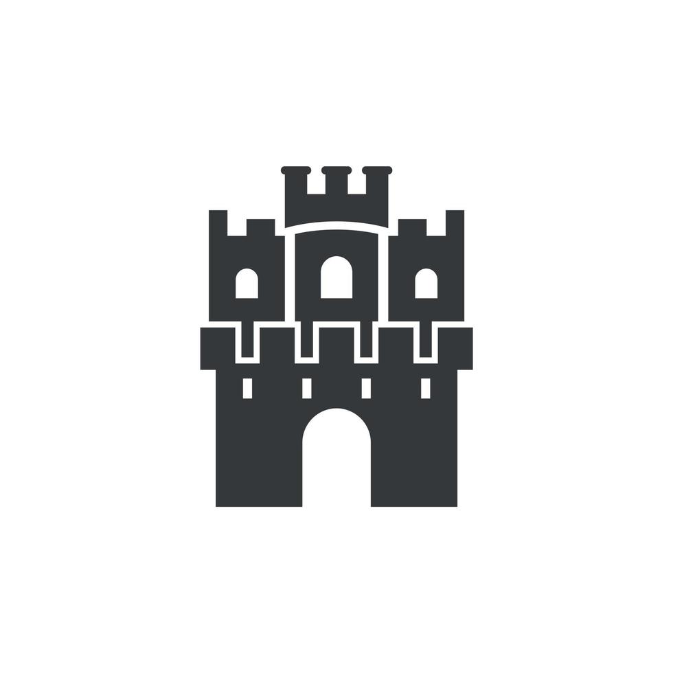 illustration simple château de sable conception de symbole de logo modifiable vecteur