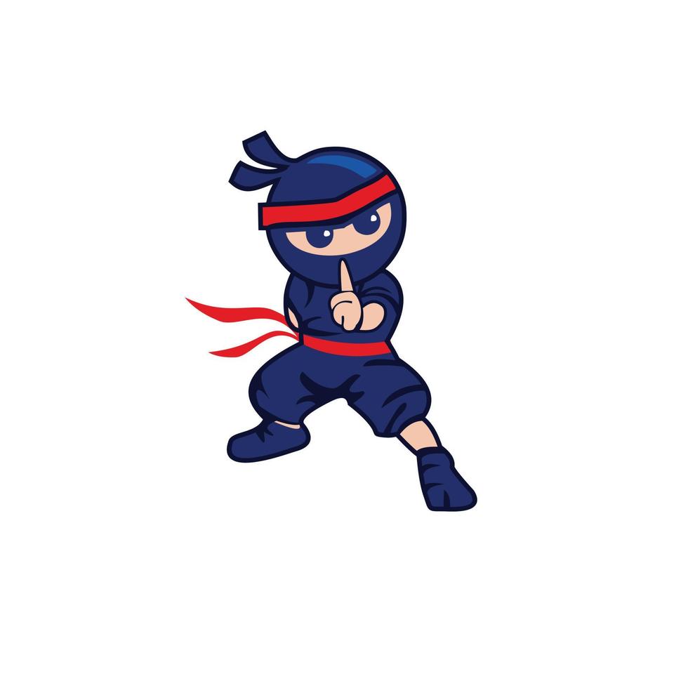 vecteur de guerrier ninja dessiné à la main créative