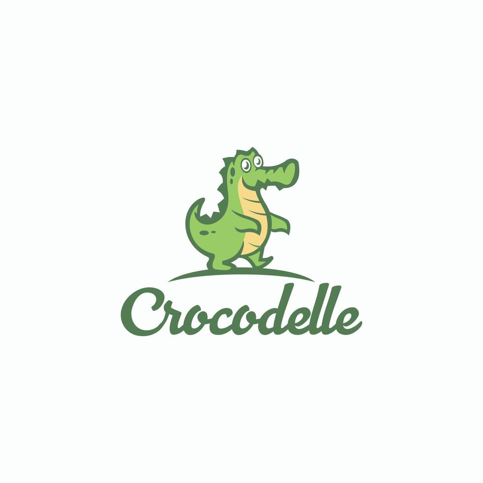 crocodile mignon avec un fond blanc vecteur