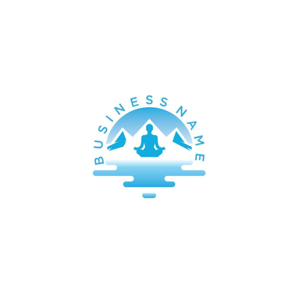 illustration de yoga avec une silhouette de femme en iceberg. vecteur