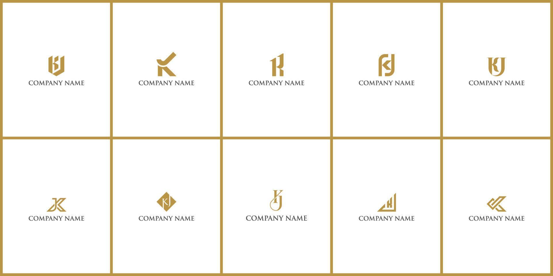 lettre kj lié éléments de modèle de conception de logo en minusculesconvenant au groupe de conseil aux entreprises vecteur