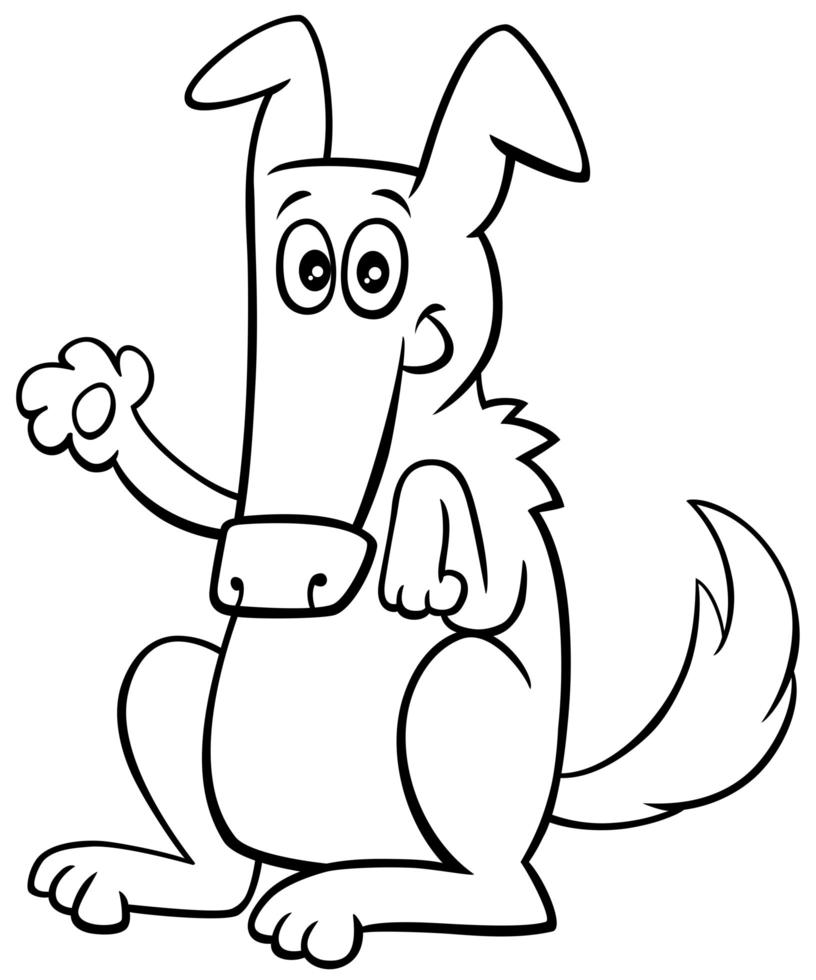 page de livre de coloriage chien drôle vecteur