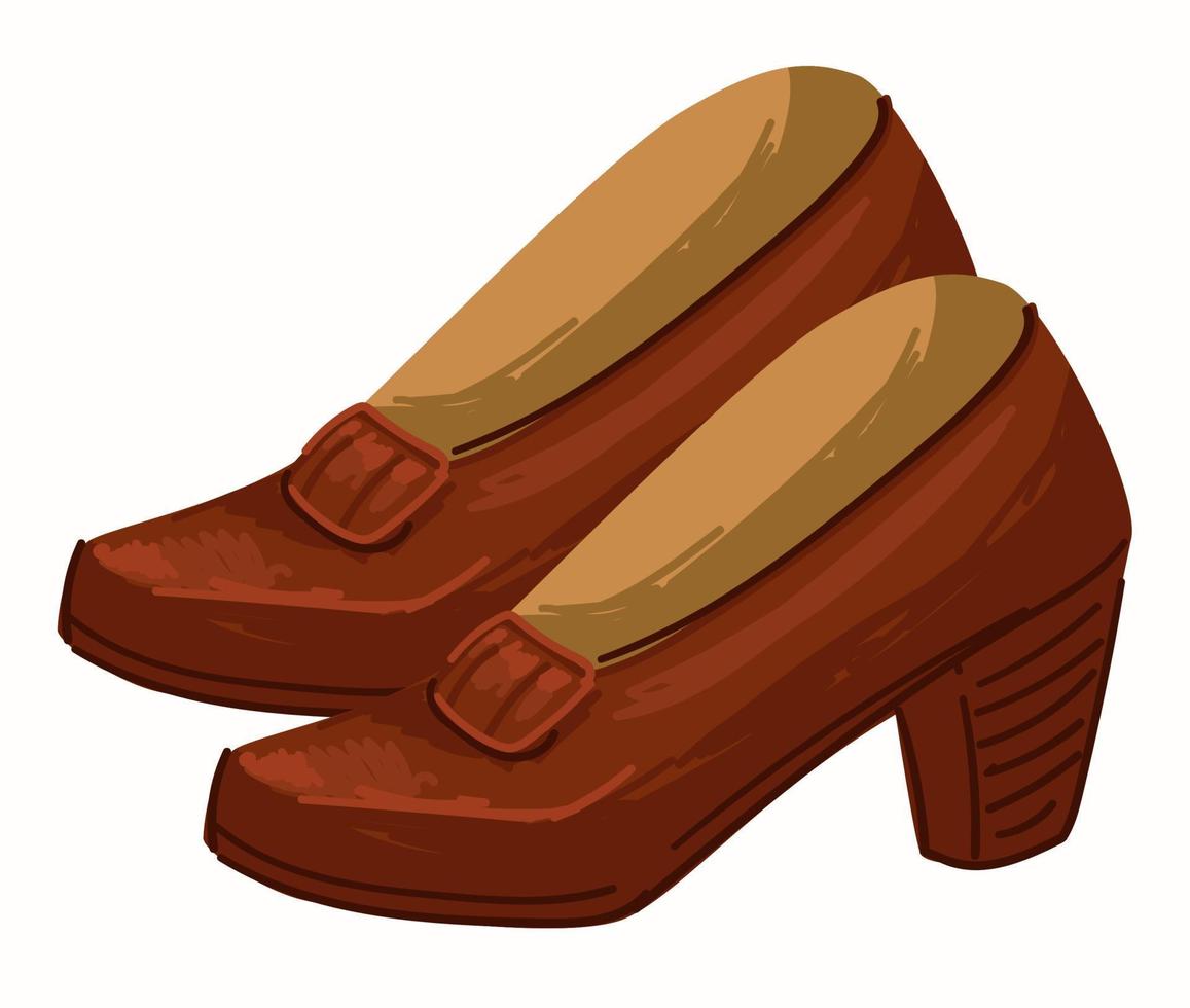chaussures femme vintage sur talons hauts, tendance de la mode vecteur