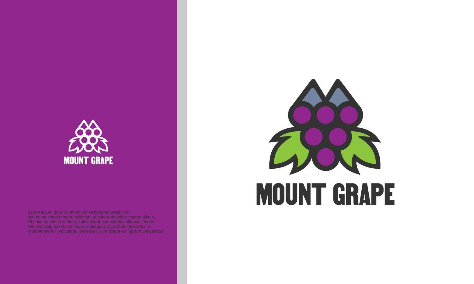 montage combiné avec illustration de conception de logo de raisin vecteur