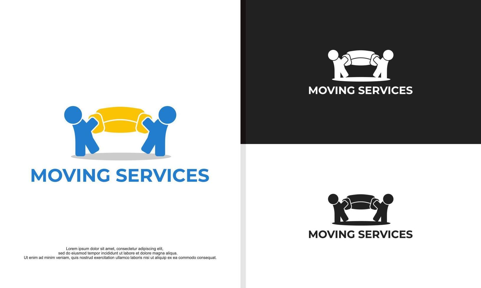 création de logo d'entreprise de services de déménagement rapides et professionnels vecteur