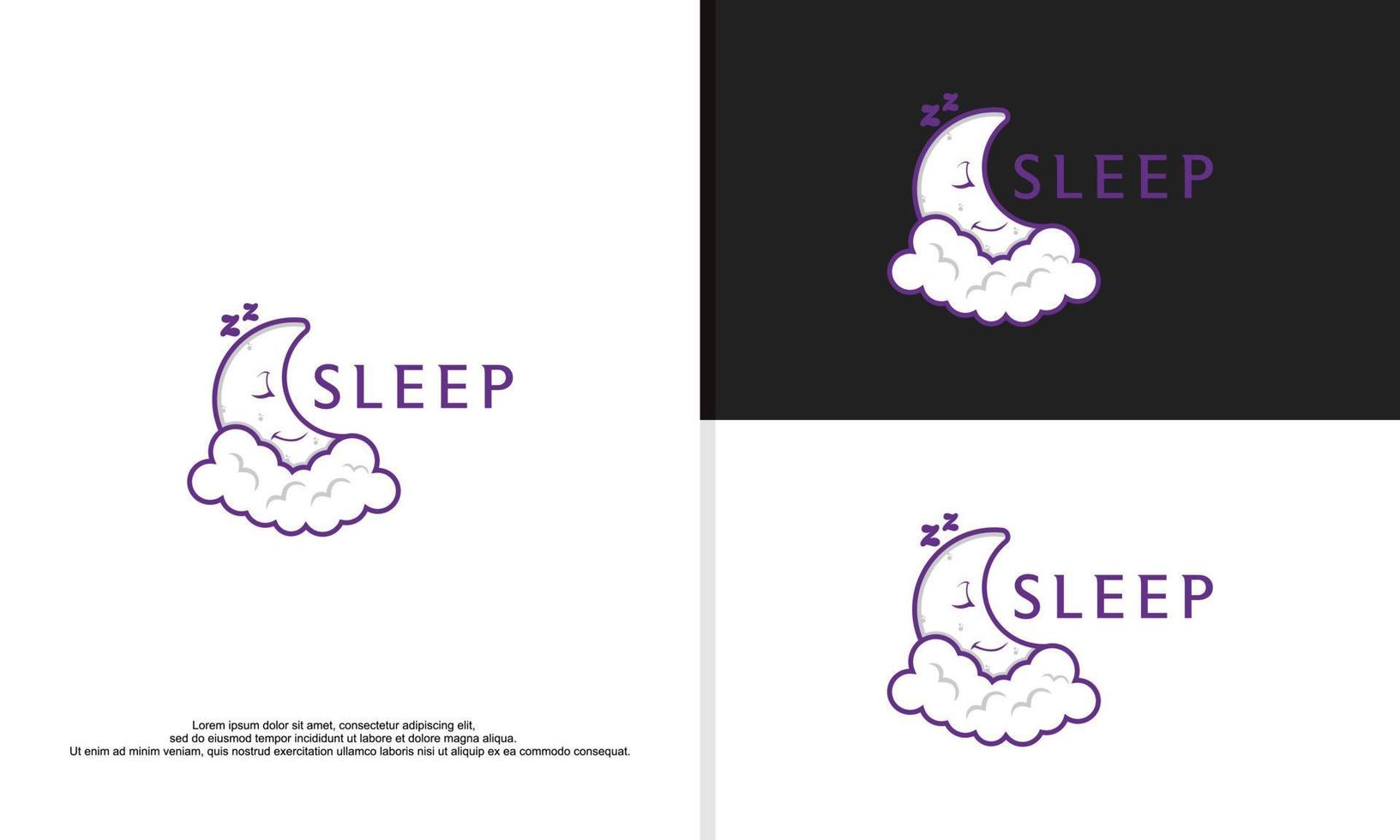 logo illustration graphique vectoriel de la lune sourit dans son sommeil.