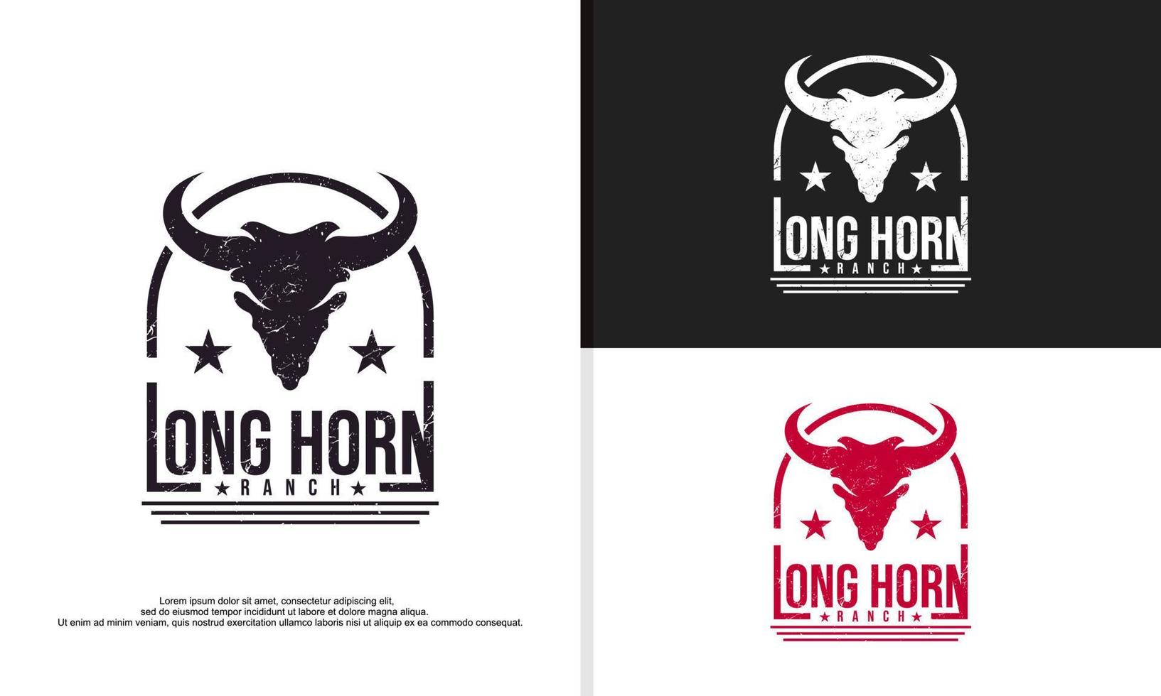 logo illustration graphique vectoriel de style vintage western bull cattle