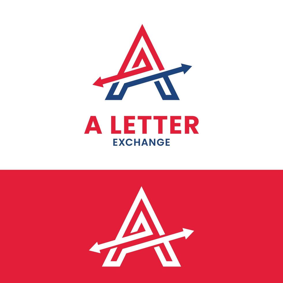 lettre initiale un modèle de conception de logo de flèche d'échange vecteur