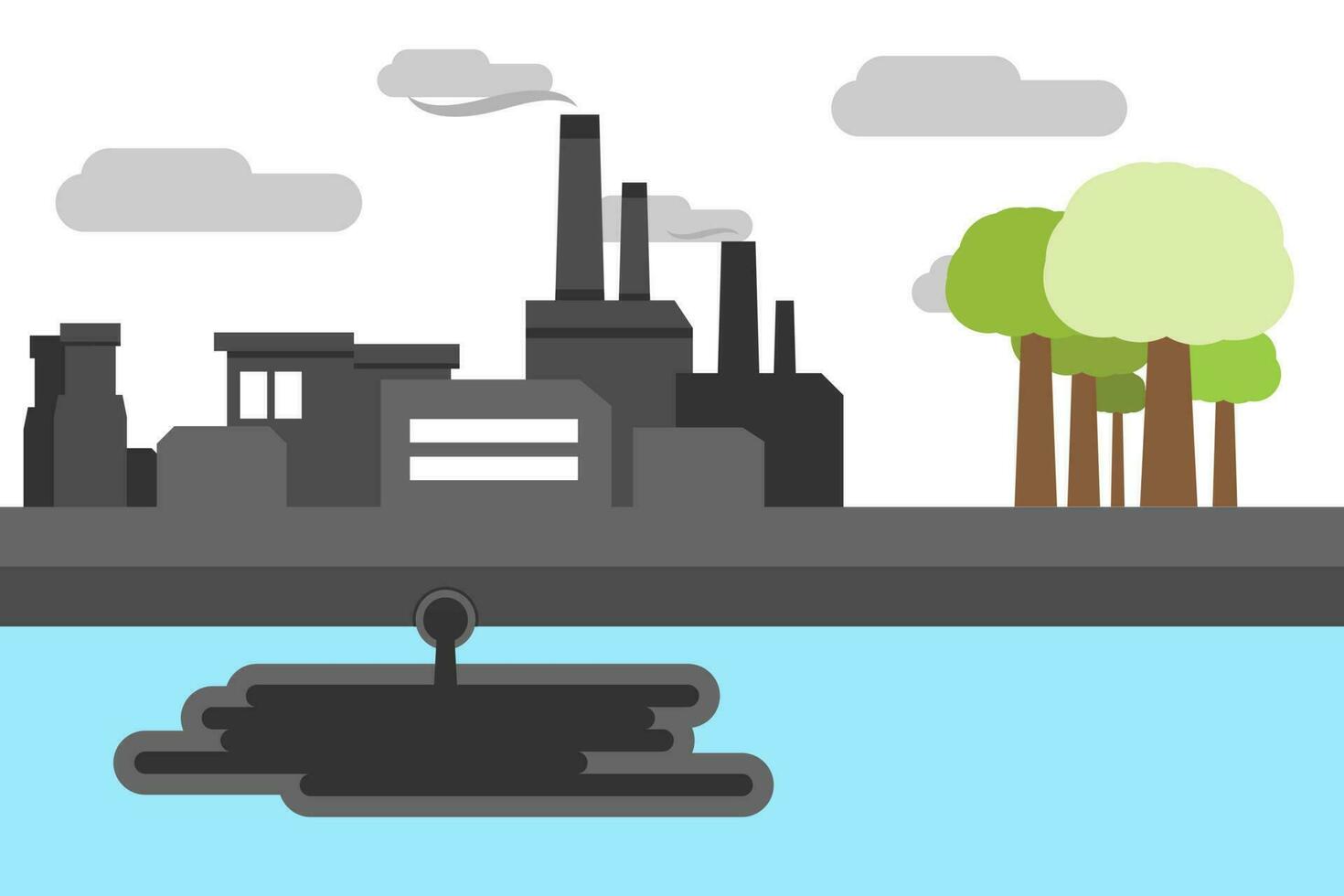 illustration vectorielle de l'environnement et de l'usine d'élimination des déchets vecteur