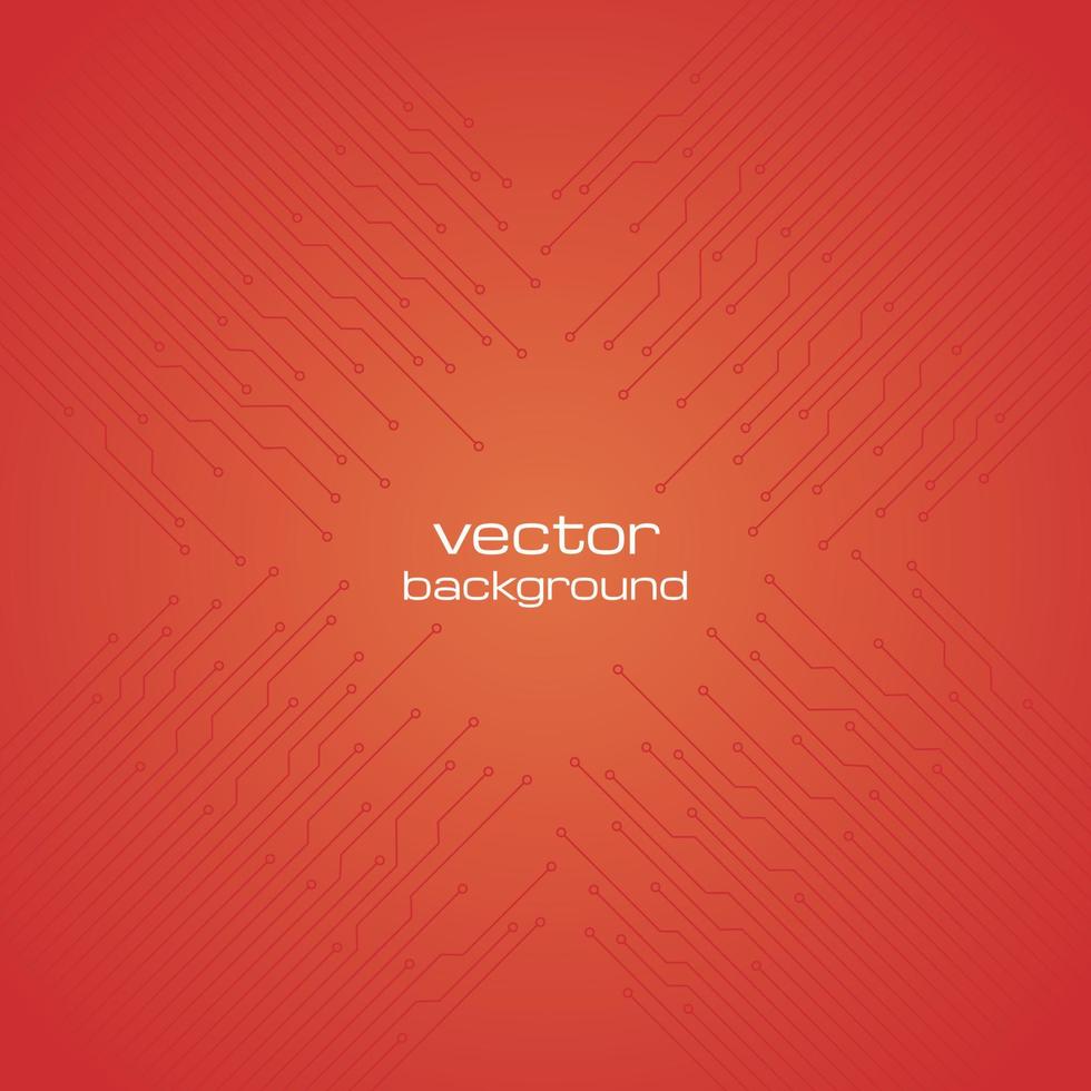 abstrait orange technologique avec des éléments de la micropuce. texture de fond de carte de circuit imprimé. illustration vectorielle. vecteur