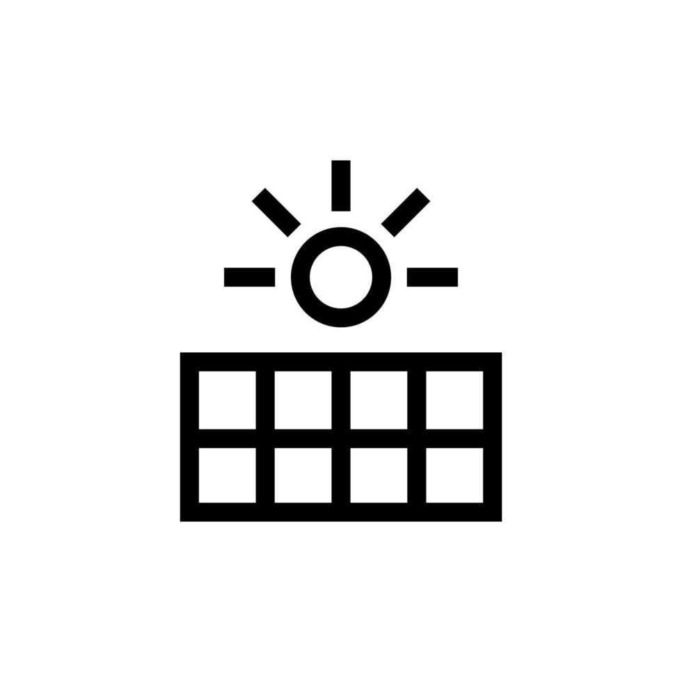 illustration isolée de vecteur d'icône de panneau d'énergie solaire simple