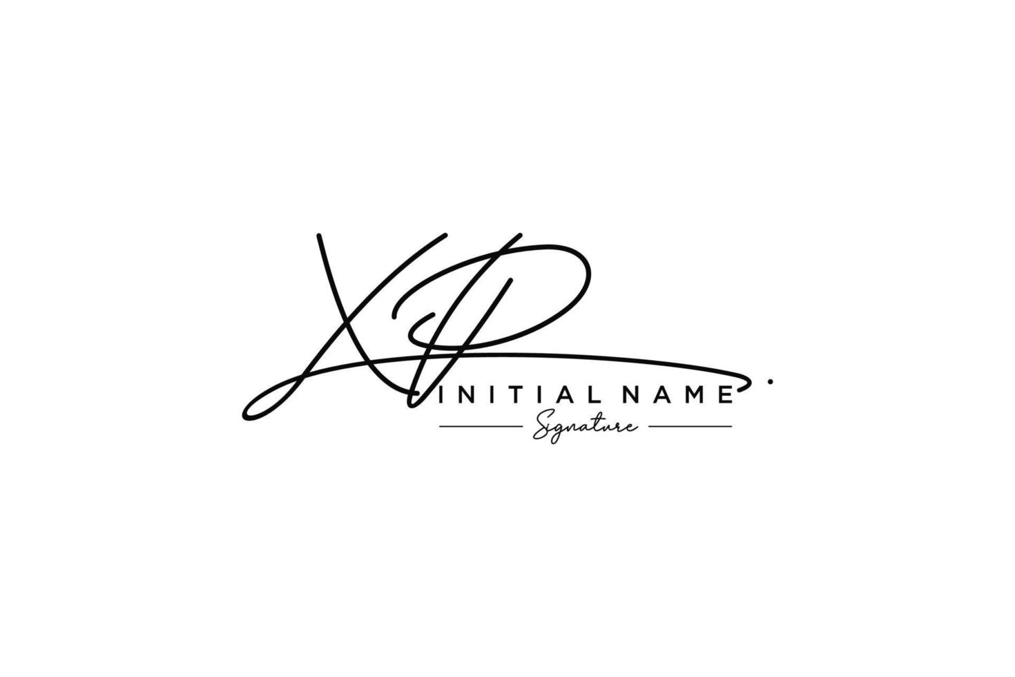 vecteur de modèle de logo de signature xp initial. illustration vectorielle de calligraphie dessinée à la main.