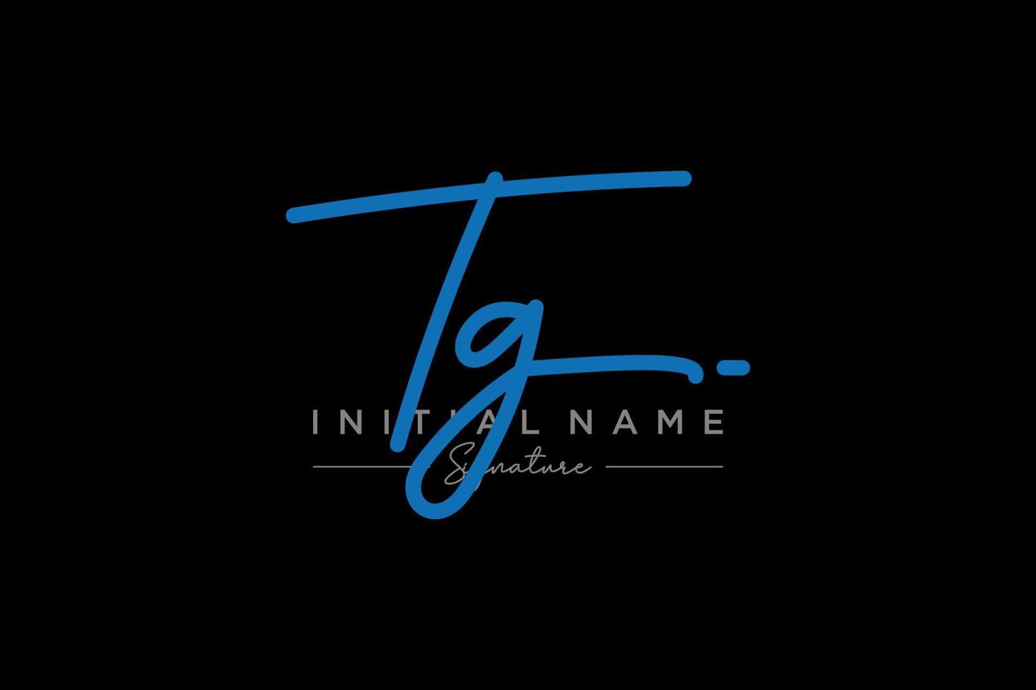 vecteur de modèle de logo de signature tg initial. illustration vectorielle de calligraphie dessinée à la main.