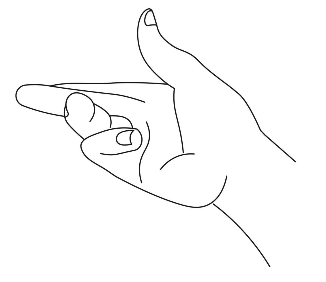 main féminine prenant ou donnant une ligne de geste de signe vecteur
