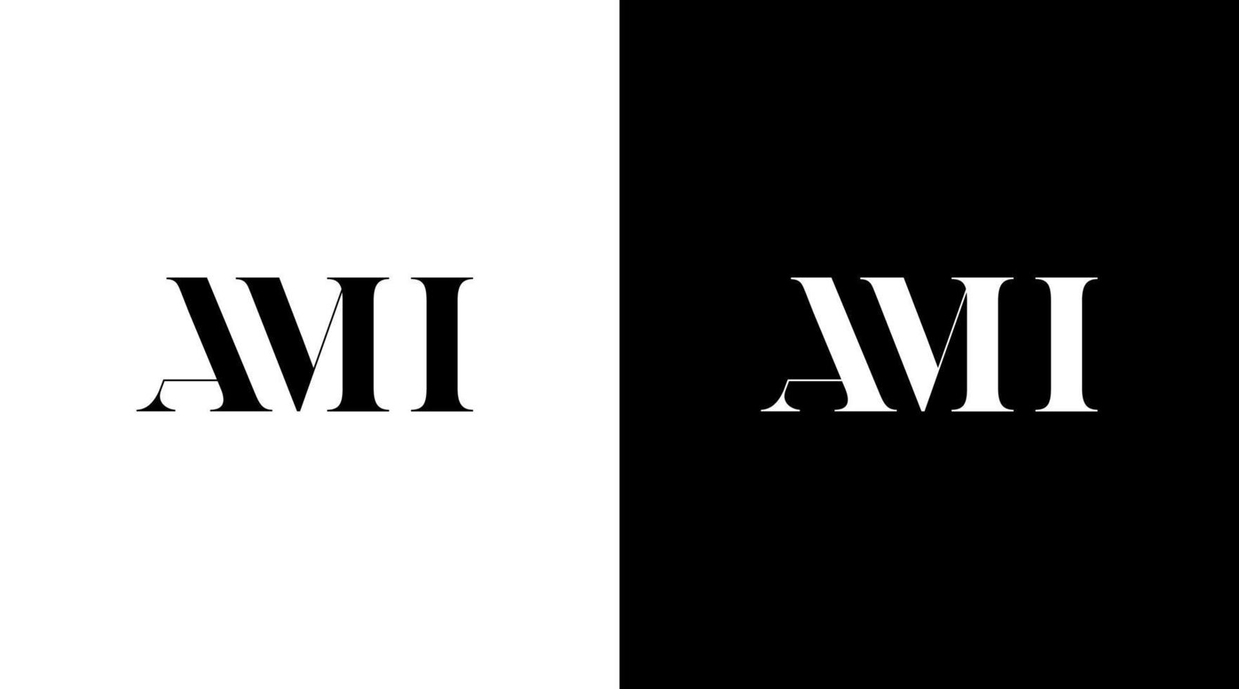 logo d'entreprise monogramme minimaliste ami lettre initiale icône noir et blanc style d'illustration modèles modèles vecteur