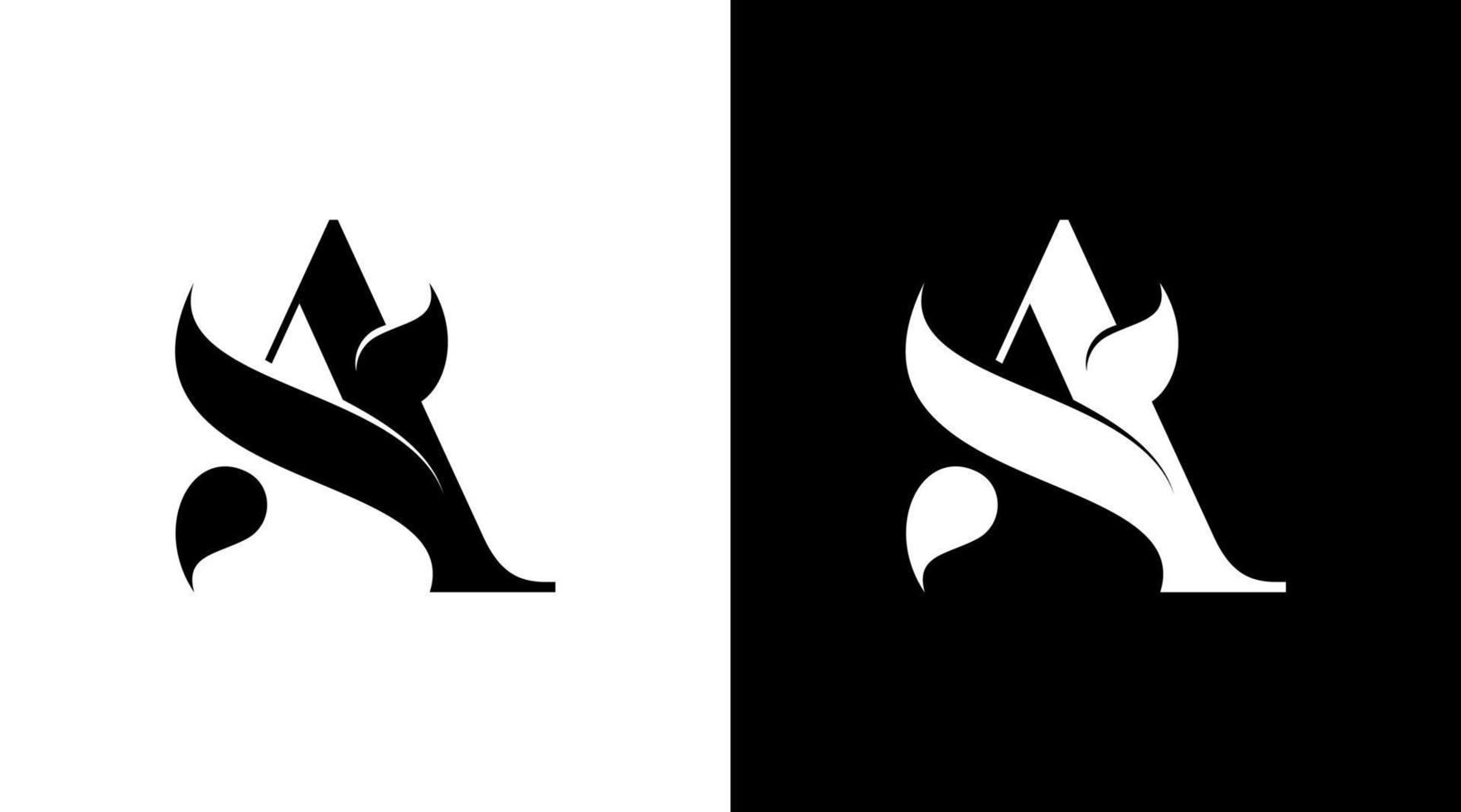 monogramme de logo de mode comme lettre initiale icône noir et blanc illustration style modèles de conceptions vecteur