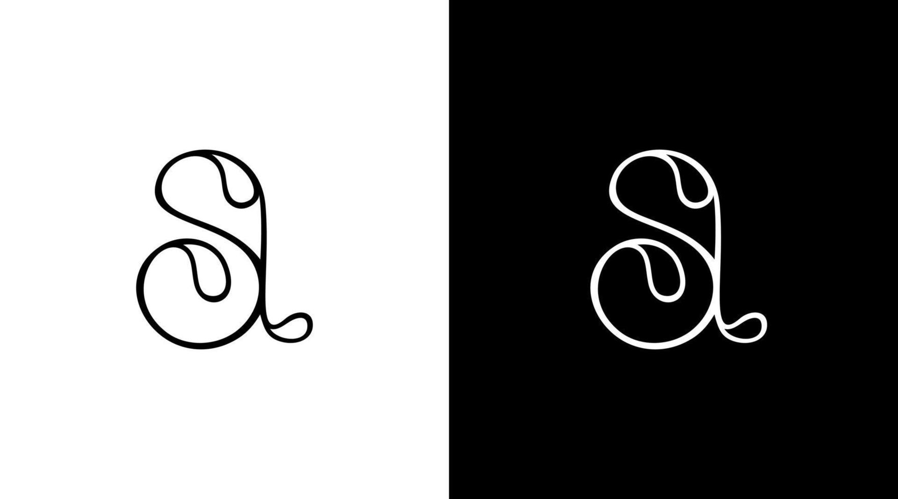 mode logo monogramme une lettre initiale noir et blanc icône illustration style modèles de conceptions vecteur