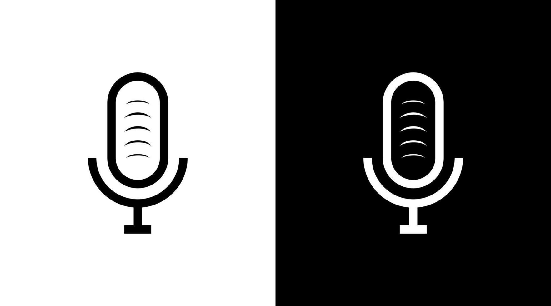 podcast logo monogramme pain noir et blanc icône illustration style conceptions modèles vecteur