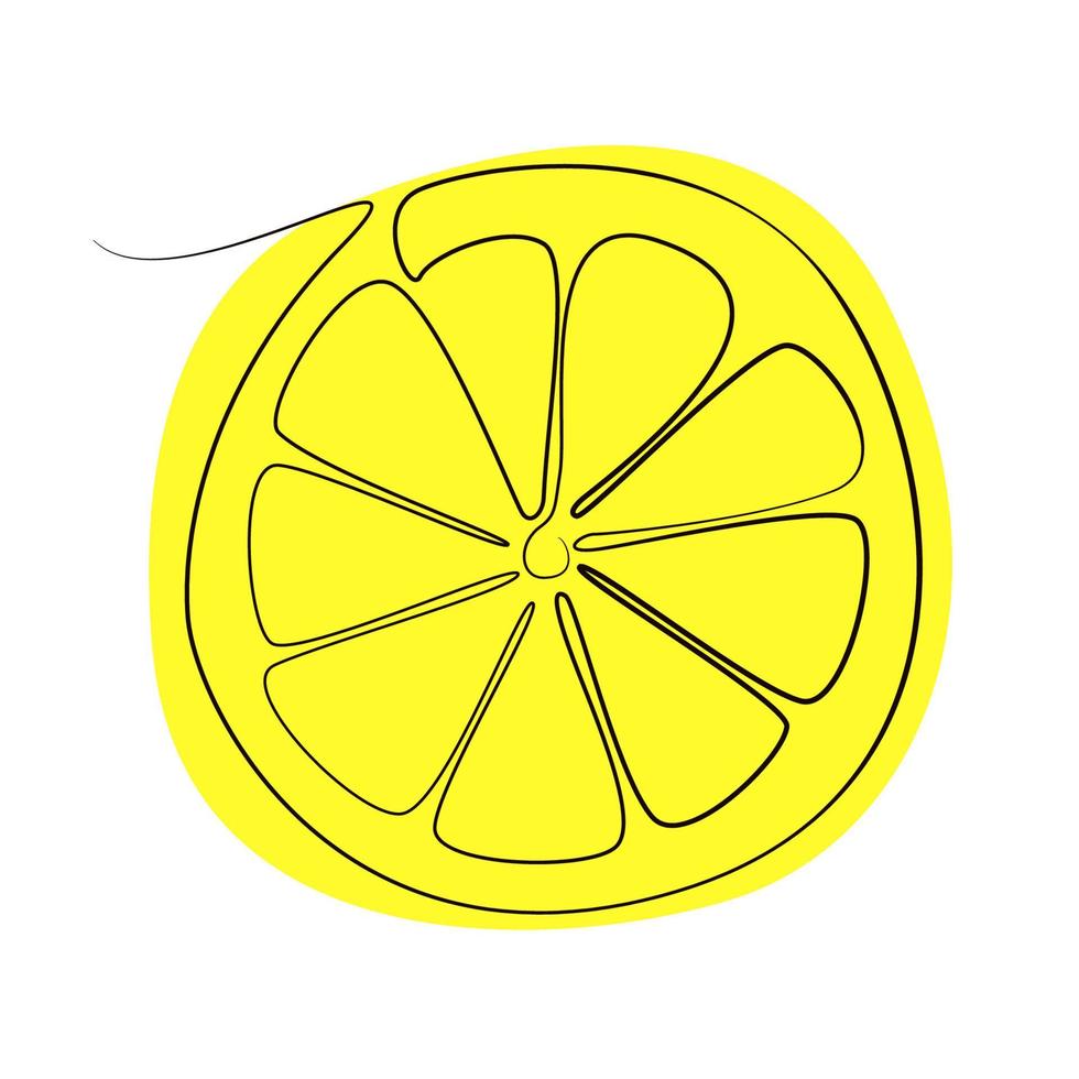 une ligne citron, orange. dessin continu de fruits tropicaux. illustration vectorielle stock, eps 10 vecteur