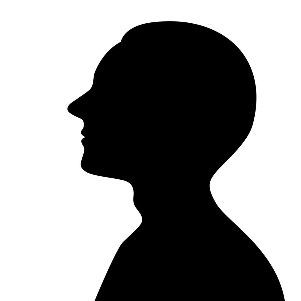 silhouette d'un homme levant les yeux avec confiance, vue latérale. vecteur