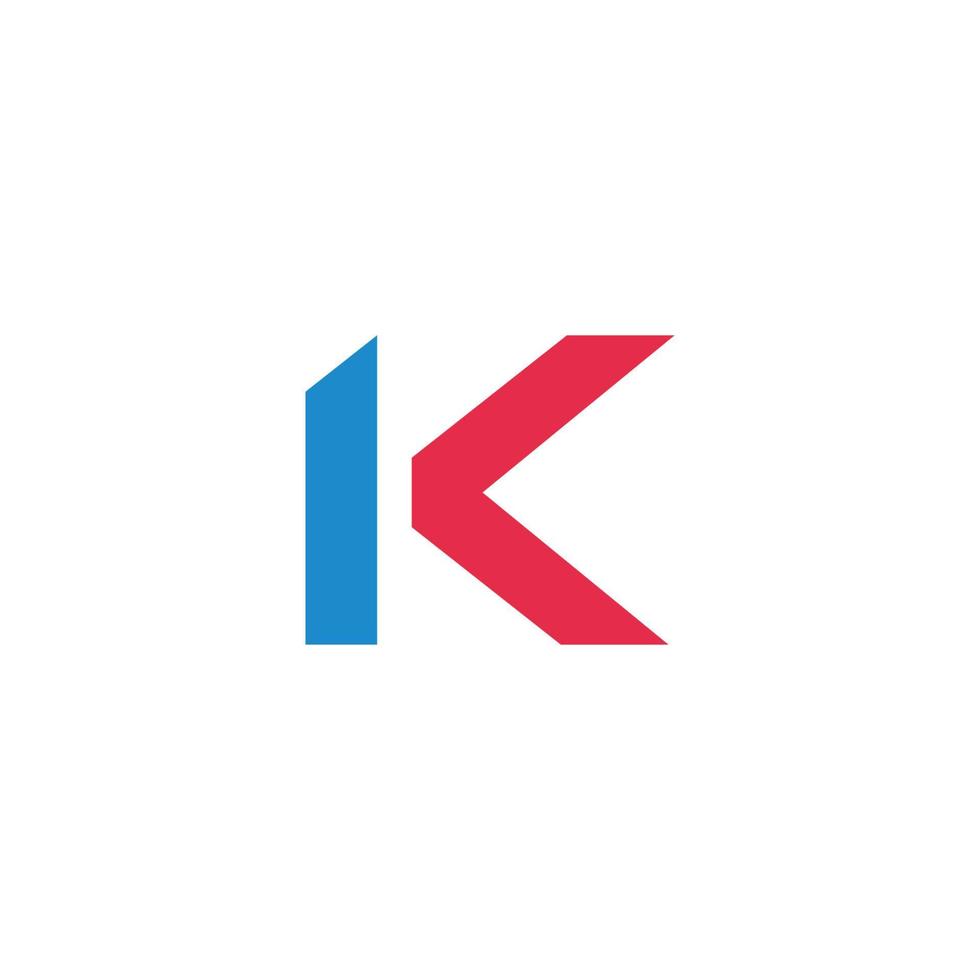 lettre k flèches de mouvement géométrique simple vecteur de logo coloré