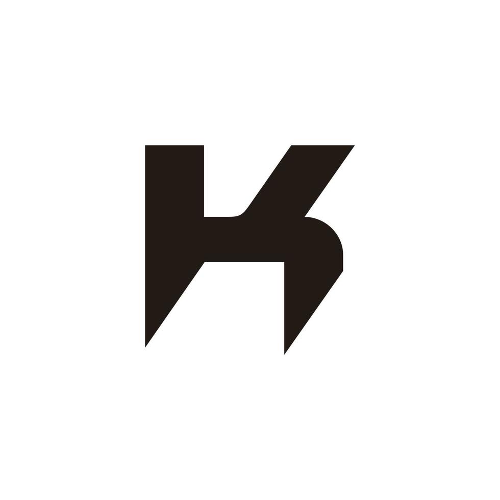 lettre kh ligne géométrique simple vecteur de logo