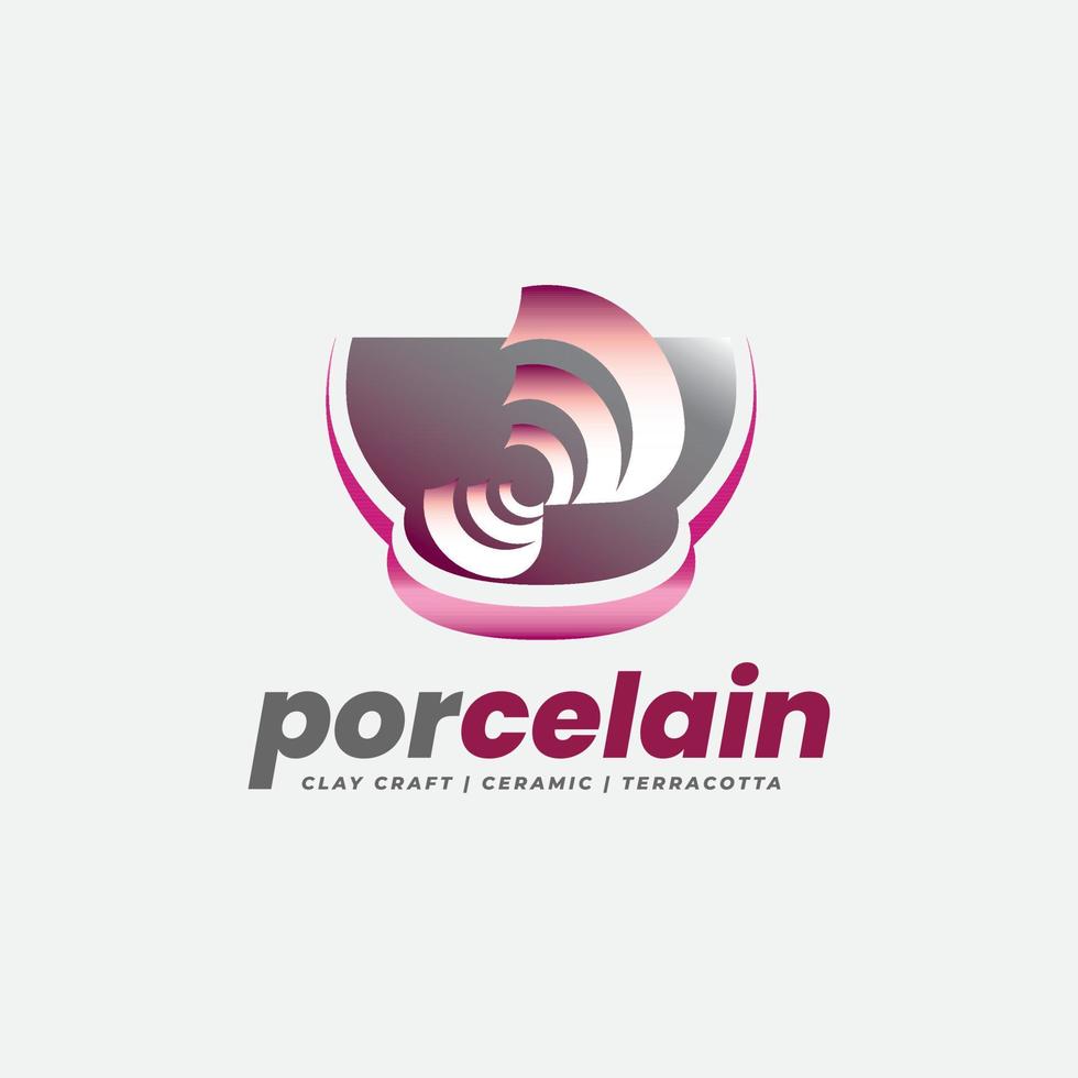 logo de porcelaine en céramique chinoise vecteur