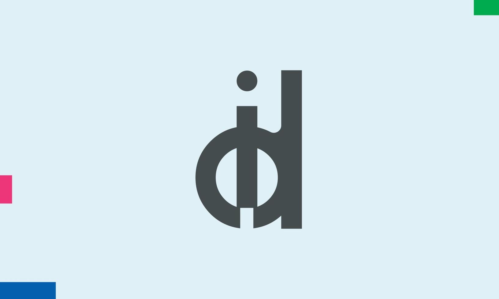 alphabet lettres initiales monogramme logo id, di, i et d vecteur