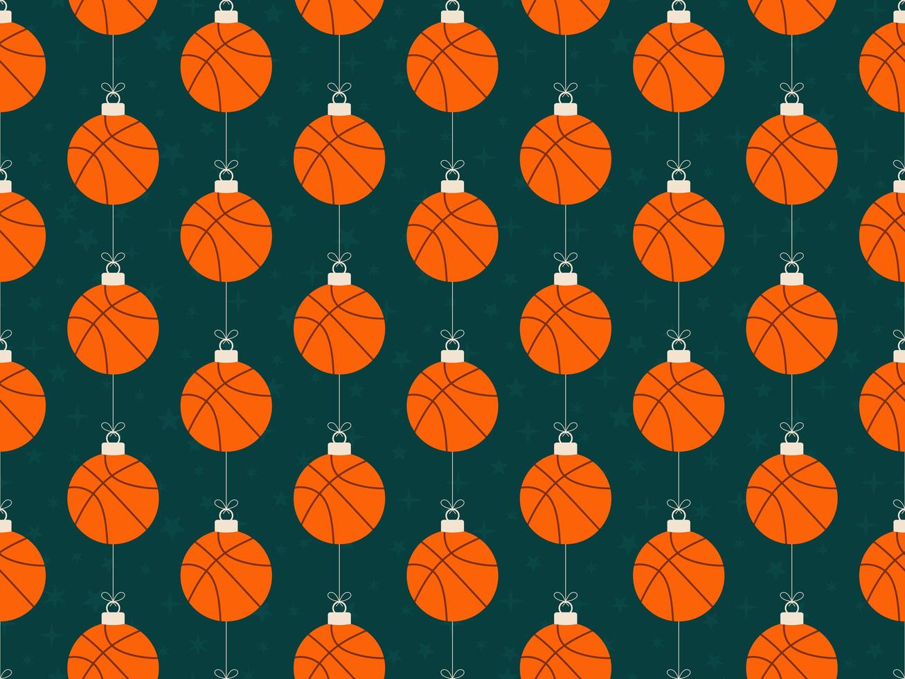 Joyeux Noël modèle horizontal sans soudure de basket-ball vecteur