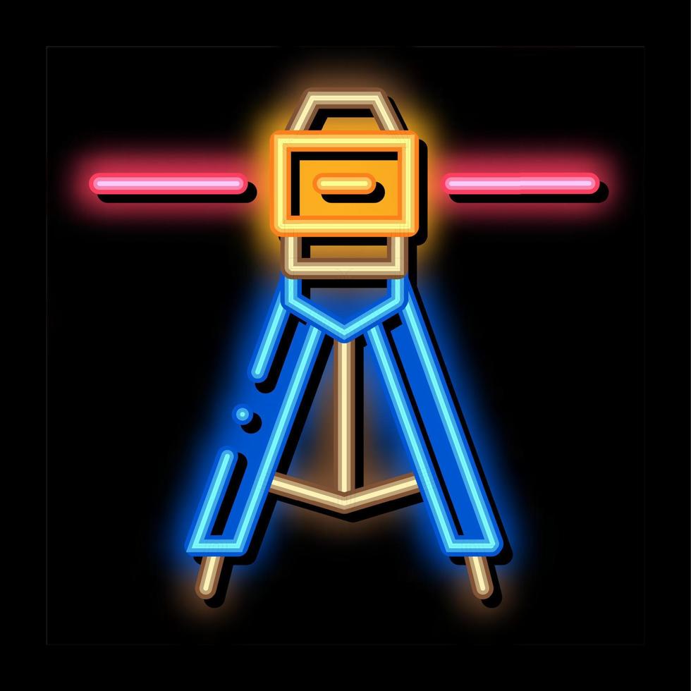 illustration de l'icône de lueur au néon de l'outil de niveau laser vecteur