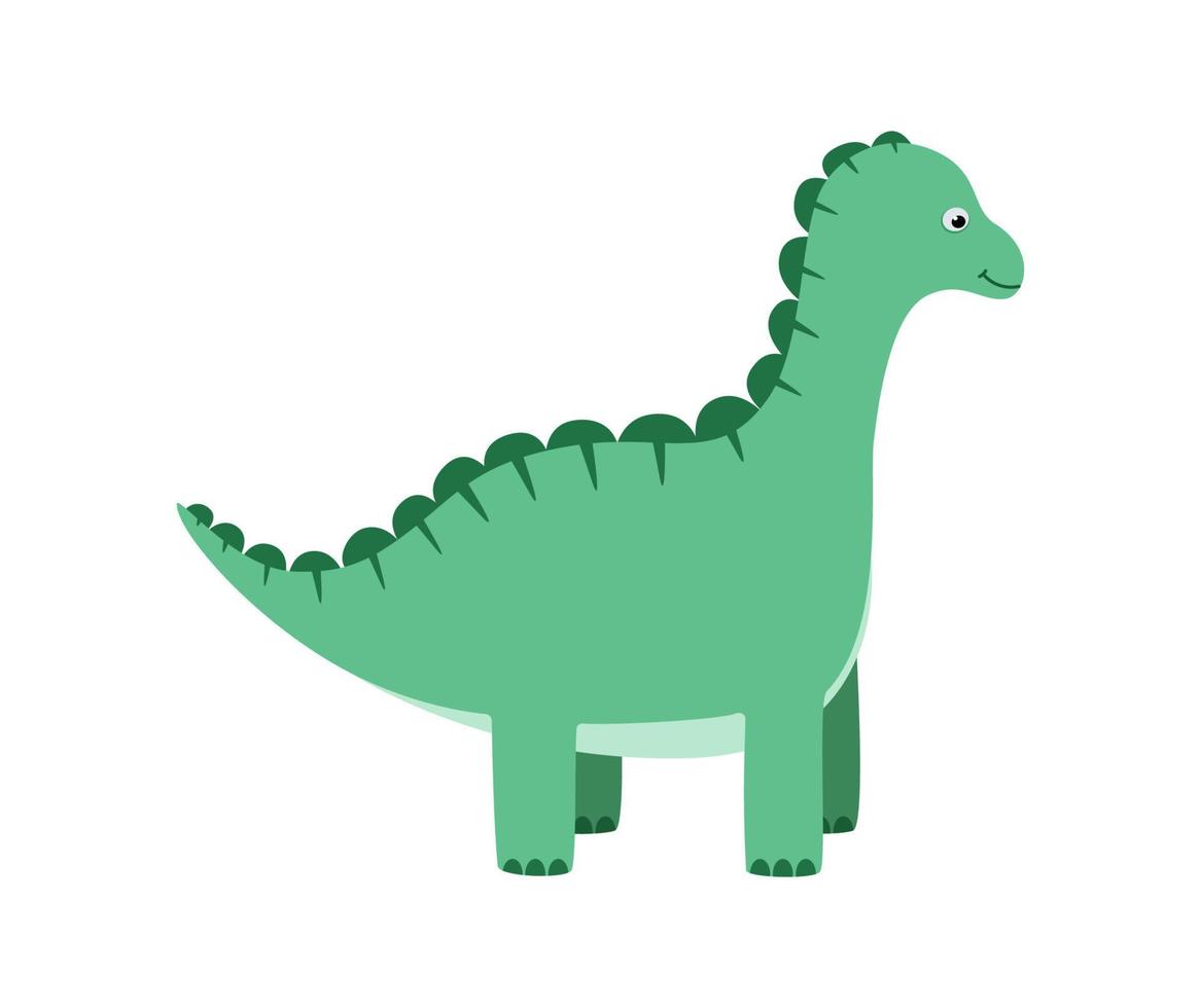 dinosaure drôle de dessin animé. illustration vectorielle du personnage de dinosaure mignon. isolé sur blanc. vecteur