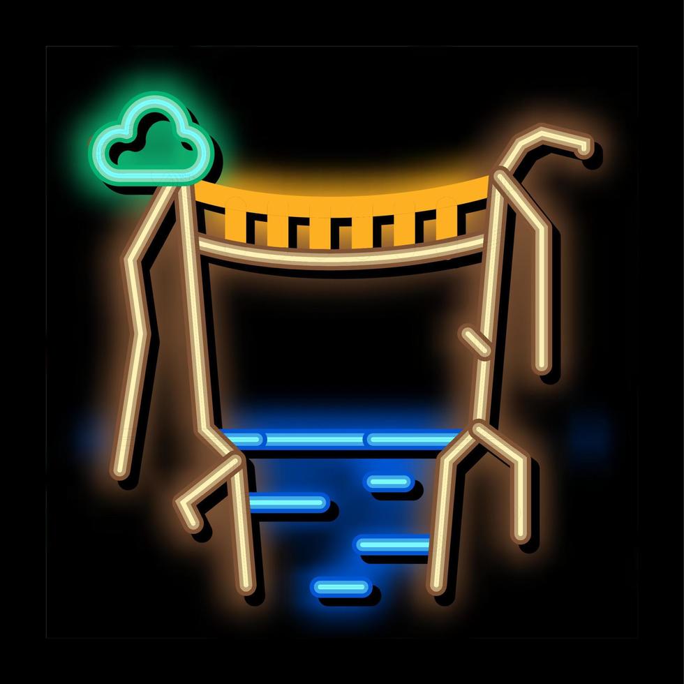 pont de la jungle illustration d'icône de lueur au néon vecteur