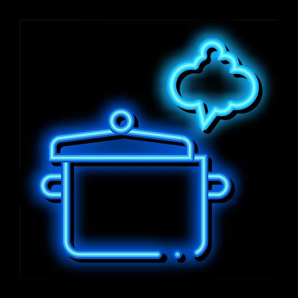 illustration d'icône de lueur de néon d'odeur de cuisine vecteur